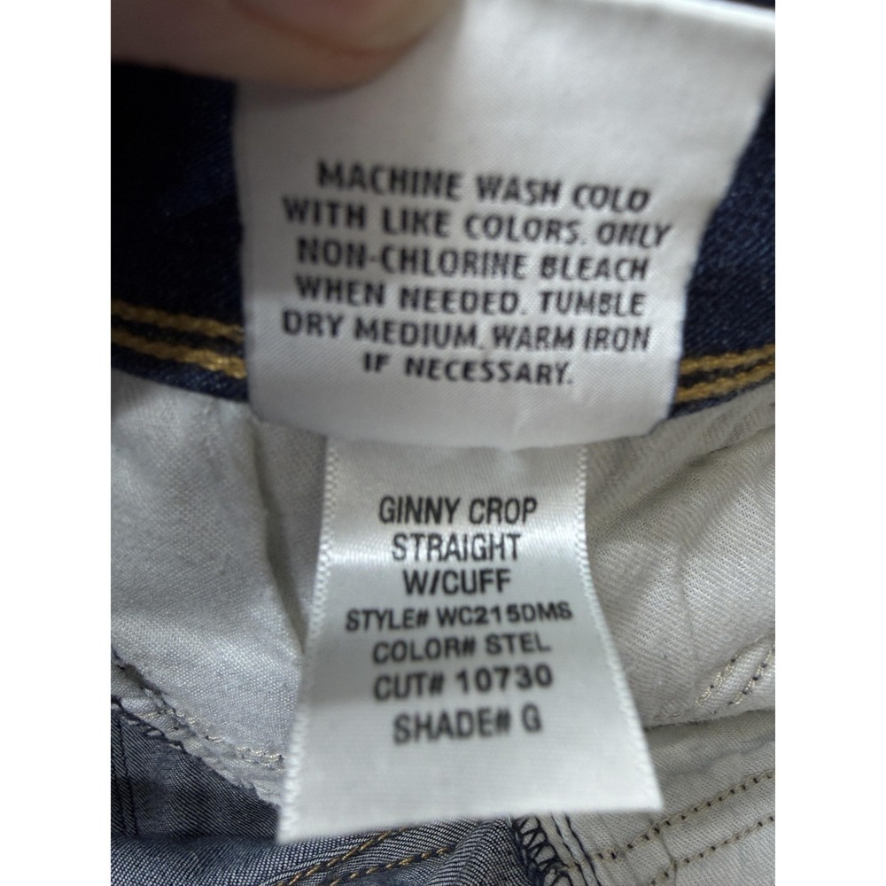 Hudson Ginny Crop Straight Jeans Womens 30 Mid Rise Medium Wash Cuffed 24 USA - Picture 12 of 15